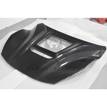 Ferrari F12 | Phoenyx Design Carbon Fiber Front Hood With Clear Engine Cover